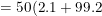 \small =50(2.1+99.2)=10000